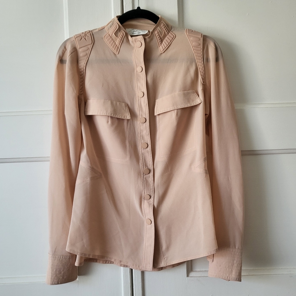 Byron Lars Beauty Mark Blush Silicone Blouse Snap Hook Closure 2